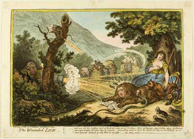 Il Leone ferito da James Gillray
