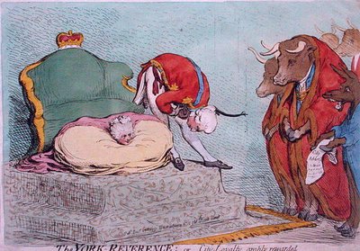 La riverenza di York, o la lealtà della città, ampiamente ricompensata da James Gillray