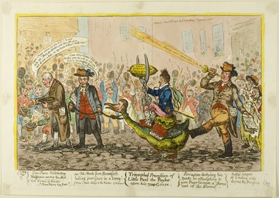 Processione trionfale di Little-Paul-The Taylor sulla sua nuova oca da James Gillray
