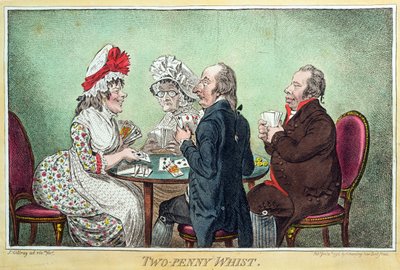 Due soldi a Whist, pubblicato da Hannah Humphrey nel 1796 da James Gillray