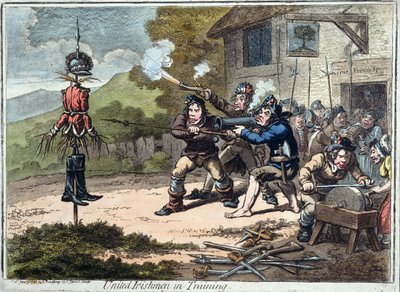 United Irishmen in allenamento, pubblicato da Hannah Humphrey, 1798 da James Gillray