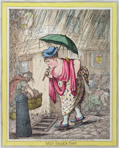 Bagnato sotto i piedi, pubblicato da Hannah Humphrey nel 1812 da James Gillray