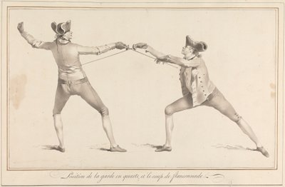 Posizione della guardia in quarta, e il colpo di flanconnade da James Gwin