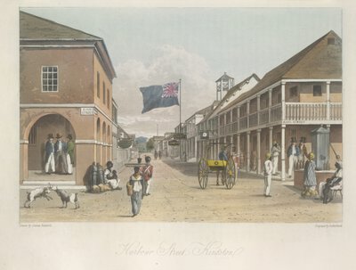 Vista di Harbour Street, Kingston (guardando verso est) da Un tour pittoresco nell