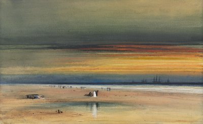 Scena di spiaggia al tramonto, c.1865-1870 da James Hamilton