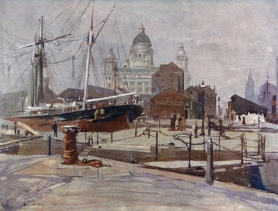 Gli uffici del Dock Board dal Canning Graving Dock da James Hamilton Hay