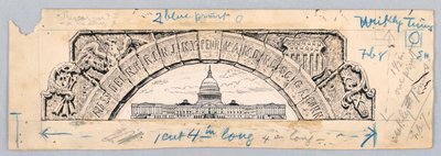 Edificio del Campidoglio degli Stati Uniti, sotto un arco dei Tredici Stati da James Henry Moser