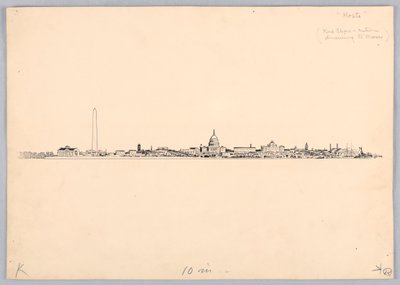 Skyline di Washington, progetto per la cena del Washington Board of Trade, 13 maggio 1908 da James Henry Moser