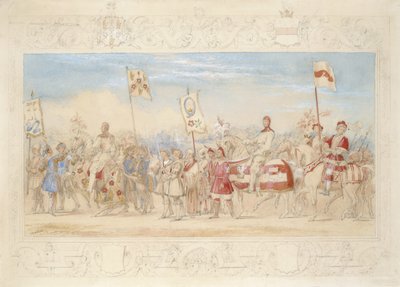 Sir Francis Hopkins Bt., Cavaliere della Torre Ardente e Richard Lechmere, Cavaliere della Rosa Rossa La Rosa di Lancaster, 1839 da James Henry Nixon