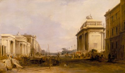 Hyde Park Corner e Constitution Arch, c1833 da James Holland