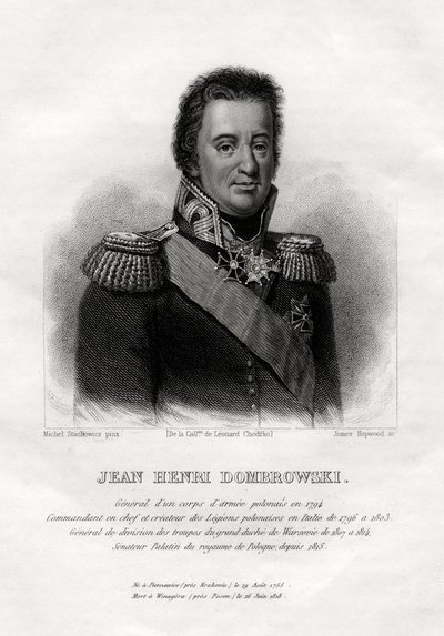 Jean Henri Dombrowski, comandante militare polacco, 1845 da James Hopwood