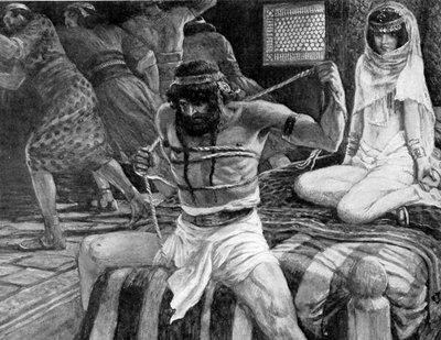 Sansone rompe le sue corde di J James Tissot - Bibbia da James Jacques Joseph (after) Tissot
