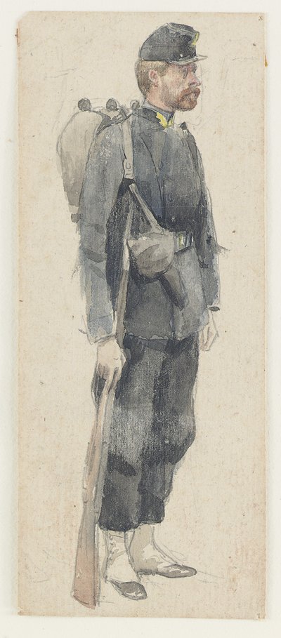 Un soldato che porta un fucile da James Jacques Joseph Tissot