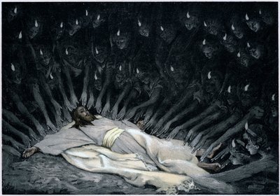 Angeli che assistono Gesù dopo che il diavolo lo ha lasciato, 1897 da James Jacques Joseph Tissot
