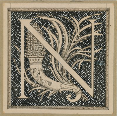 Lettera Maiuscola N, illustrazione da La Vita di Nostro Signore Gesù Cristo da James Jacques Joseph Tissot