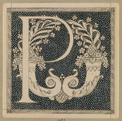 Lettera Maiuscola P, illustrazione da La Vita di Nostro Signore Gesù Cristo da James Jacques Joseph Tissot