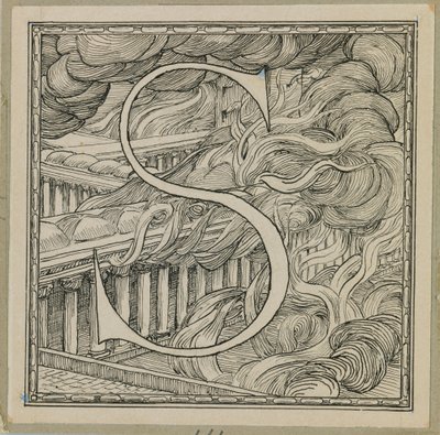 Lettera Maiuscola S, illustrazione da La Vita di Nostro Signore Gesù Cristo da James Jacques Joseph Tissot