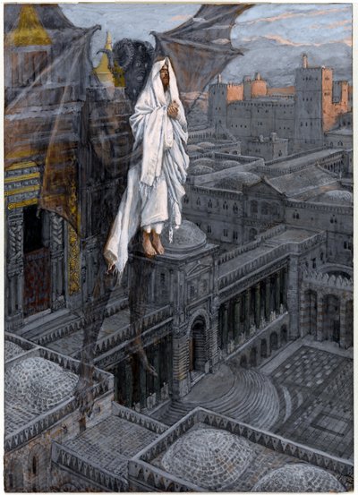 Cristo portato su un pinnacolo del tempio, illustrazione per La vita di Cristo da James Jacques Joseph Tissot