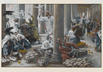 Cristo scaccia i venditori dal tempio, illustrazione per La vita di Cristo, c.1884-96 da James Jacques Joseph Tissot