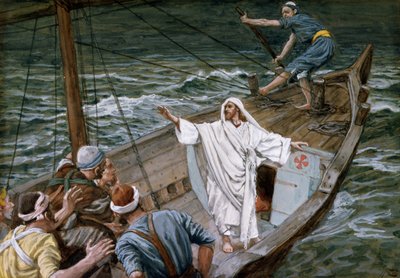 Cristo calma la tempesta, illustrazione per La vita di Cristo, c.1886-94 da James Jacques Joseph Tissot