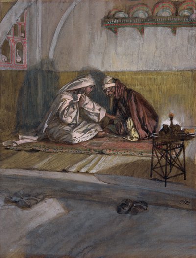 Cristo parla con Nicodemo (illustrazione per La vita di Cristo) da James Jacques Joseph Tissot