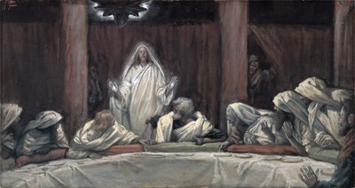 Apparve agli undici mentre erano a tavola, illustrazione per La vita di Cristo da James Jacques Joseph Tissot