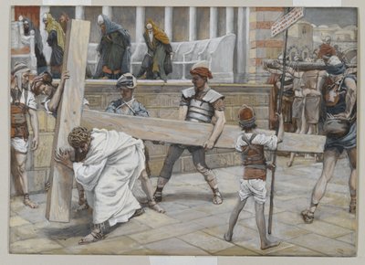 Gesù porta la croce, illustrazione da La vita di Nostro Signore Gesù Cristo, 1886-94 da James Jacques Joseph Tissot