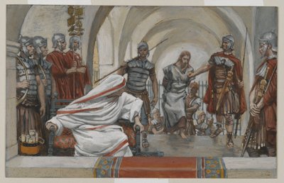 Gesù condotto da Erode a Pilato, illustrazione da La vita di Nostro Signore Gesù Cristo, 1886-94 da James Jacques Joseph Tissot
