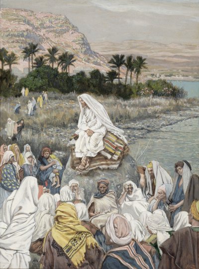 Gesù predica sulla riva del mare, illustrazione per La Vita di Cristo, c.1886-96 da James Jacques Joseph Tissot