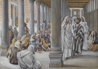 Gesù cammina nel portico di Salomone, illustrazione da La vita di Nostro Signore Gesù Cristo, 1886-96 da James Jacques Joseph Tissot