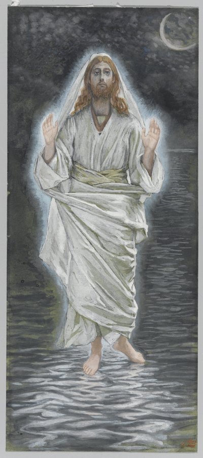 Gesù cammina sul mare, illustrazione da La vita di Nostro Signore Gesù Cristo da James Jacques Joseph Tissot