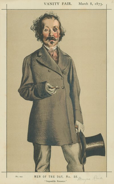 Mr Talbot Mayne Reid, romanzo impossibile, 8 marzo 1873, caricatura di Vanity Fair da James Jacques Joseph Tissot