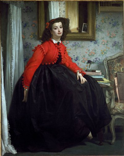 Ritratto di Miss L.L., chiamata Ragazza con gilet rosso da James Jacques Joseph Tissot