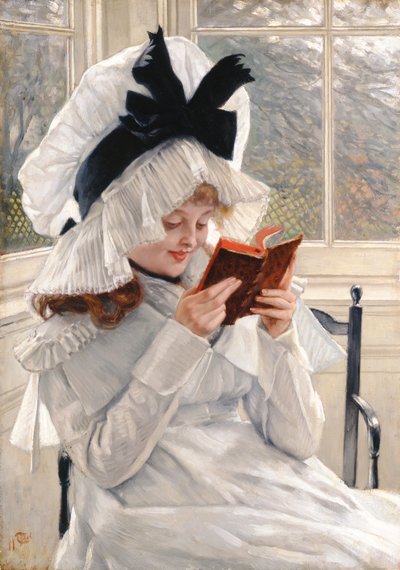 Leggere un libro, 1872-73 da James Jacques Joseph Tissot
