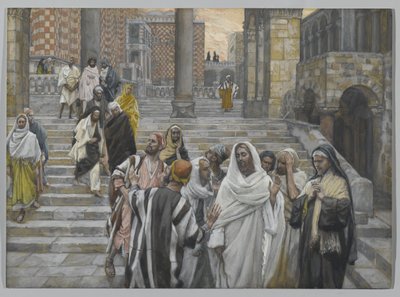 I discepoli ammirano gli edifici del tempio, illustrazione da La vita di Nostro Signore Gesù Cristo, 1886-94 da James Jacques Joseph Tissot