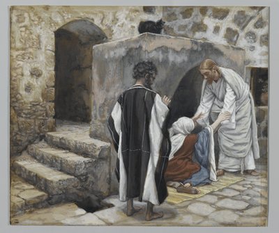 La guarigione della suocera di Pietro, illustrazione da La vita di Nostro Signore Gesù Cristo da James Jacques Joseph Tissot