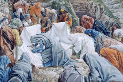 La Santa Vergine Bacia il Volto di Cristo prima che sia Avvolto nel Sudario, illustrazione per La Vita di Cristo, c.1886-94 da James Jacques Joseph Tissot