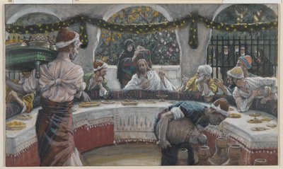 Il pasto nella casa del fariseo, illustrazione da La vita di Nostro Signore Gesù Cristo da James Jacques Joseph Tissot