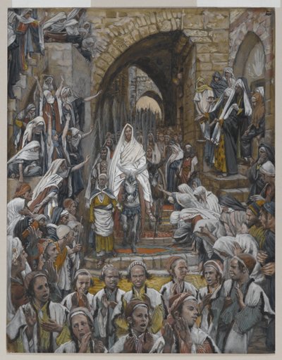 La processione nelle strade di Gerusalemme, illustrazione da La vita di Nostro Signore Gesù Cristo, 1886-94 da James Jacques Joseph Tissot