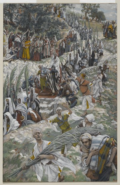 La processione sul Monte degli Ulivi, illustrazione da La vita di Nostro Signore Gesù Cristo, 1886-94 da James Jacques Joseph Tissot