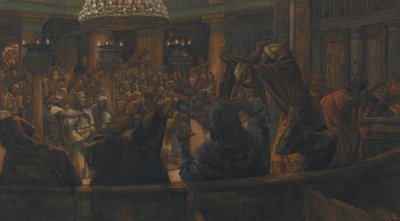 Il mantello strappato - Gesù condannato a morte dai Giudei, illustrazione da La vita di Nostro Signore Gesù Cristo, 1886-94 da James Jacques Joseph Tissot
