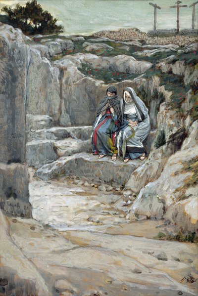 Le Due Marie Vegliano sulla Tomba, illustrazione per La Vita di Cristo, c.1886-94 da James Jacques Joseph Tissot