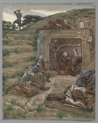 La guardia sulla tomba, illustrazione da La vita di Nostro Signore Gesù Cristo, 1886-94 da James Jacques Joseph Tissot