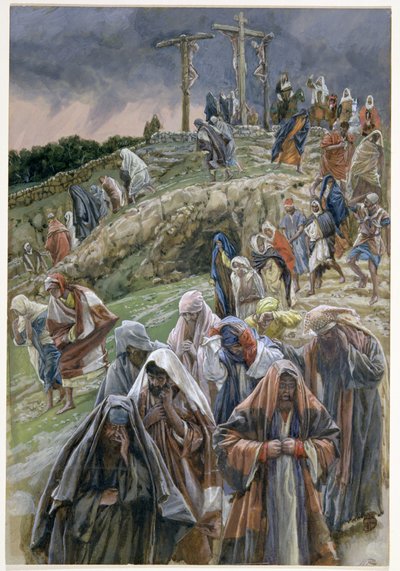 Il popolo, vedendo ciò che era accaduto, si batteva il petto, illustrazione per La Vita di Cristo, c.1886-96 da James Jacques Joseph Tissot