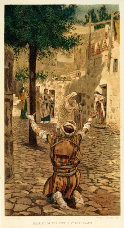 Guarigione dei lebbrosi a Cafarnao, San Marco da James Jacques Joseph after Tissot