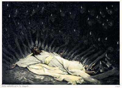 Gesù assistito dagli angeli da James Jacques Joseph after Tissot