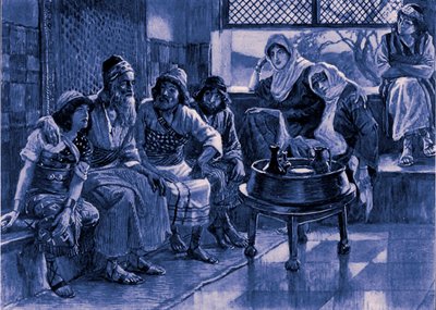 Giobbe e la sua famiglia da James Jacques Joseph after Tissot