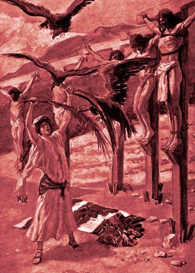 La gentilezza di Rizpa verso i morti da James Jacques Joseph after Tissot