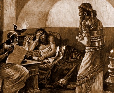 Le cronache sono lette ad Assuero da James Jacques Joseph after Tissot