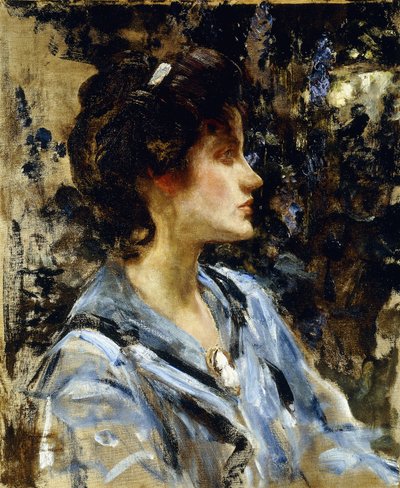 Giovane donna in blu - Miss H. Strom da James Jebusa Shannon